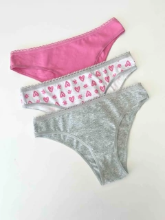 Imagen de PACK X3 VEDETINA NENA ALG Y LYCRA 2 LISA + 1 ESTAMPADA HASHTAG (6063)