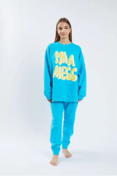 PIJAMA M/LARGA P/LARGO OVERSIZE JOYCE BY STEPHIE (5601-23) - Victoria Garrido Lenceria