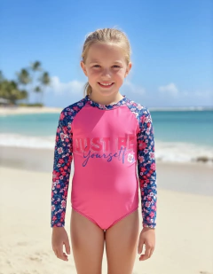 MALLA ENTERA NENA M/LARGAS ESTAMPADO FLORES (136A) - tienda online