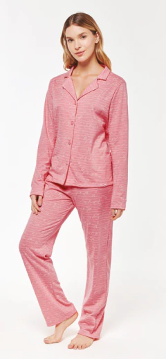 PIJAMA M/LARGA CAMISERO PANTALON RECTO (PR10112)