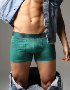 BOXER CINTURA EXPUESTA ALGO Y LYCRA PINZA CENTRAL JEANS (1308) en internet