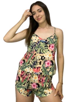 Imagen de PIJAMA BRETEL FINO Y SHORT RASO ESTAMPADO (701NE)