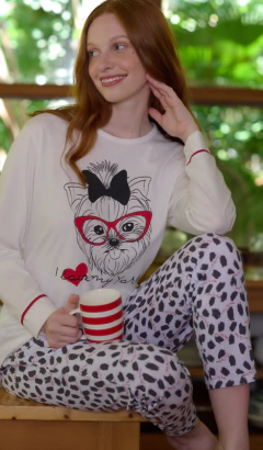 PIJAMA M/LARGA P/LARGO CO ESTAMPA YORDIE 1-4 (2405M)