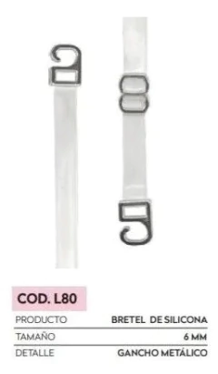 PACK X4 BRETEL SILICONA 6 MM.GANCHO METAL (BR80.4) - comprar online