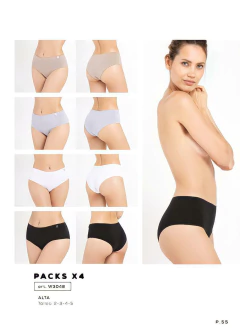 PACK X4 TIRO CORTO LISAS (W3048)