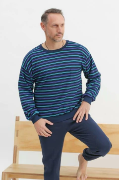 PIJAMA M/LARGA P/LARGO HOMBRE RAYADO (830)