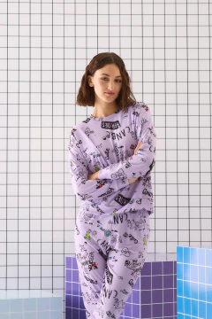 PIJAMA M/LARGA Y BABUCHA BE HEROES SPUN C/LYCRA (657-24) en internet