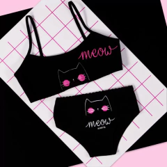 TIRO CORTO NENA ALGODON GATITOS (3500A)