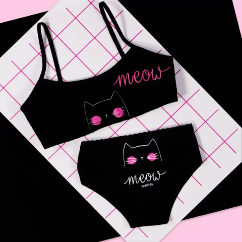 TIRO CORTO NENA ALGODON GATITOS (3500A)