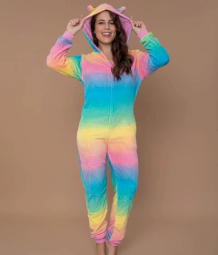 MONO MULTICOLOR CON CAPUCHA Y OREJITAS (21085) - Victoria Garrido Lenceria