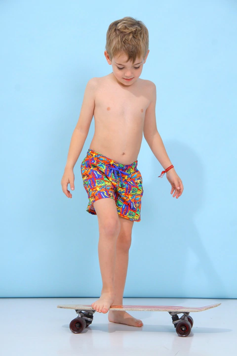 SHORT DE BANO NENE ESTAMPADO PIPA (603)