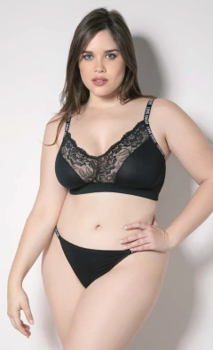 TRIANGULO LYCRA ENCAJE PLUS LOVE (5590) - Victoria Garrido Lenceria