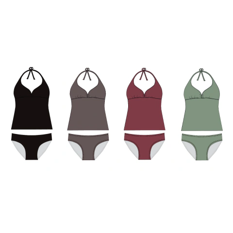 TANKINI C/VEDETINA LISO (7031E)