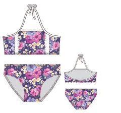 BIKINI NENA ESTAMPADA CON DETALLES VERTICALES T. 10 - 16 (263AE) en internet