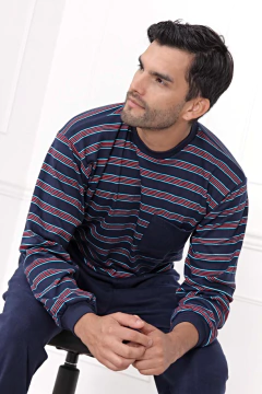 PIJAMA M/LARGA P/LARGO HOMBRE RAYADO (830) en internet