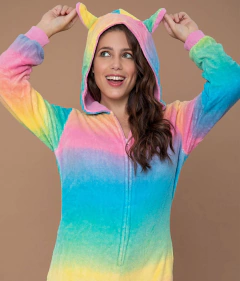 MONO MULTICOLOR CON CAPUCHA Y OREJITAS (21085) - comprar online