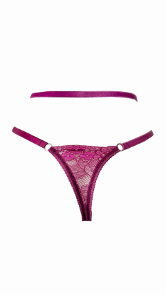 LESS REGULABLE ENCAJE Y TUL PIEL CON TIRAS LIBERTY (2435A) - Victoria Garrido Lenceria