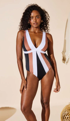 MALLA ENTERA ESCOTE V C/RECORTES AMBER (4262SY)