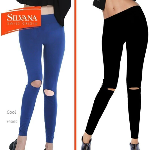 CALZA OPACA CINTURA ANCHA TAJO EN RODILL (P003C)