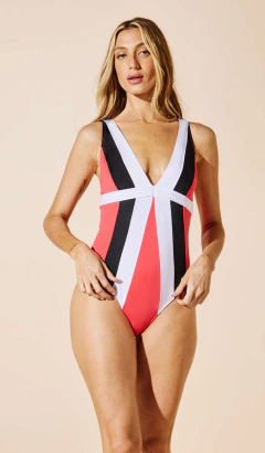 Imagen de MALLA ENTERA ESCOTE V C/RECORTES AMBER (4262SY)