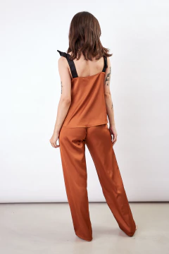 PIJAMA S/MANGAS PANTALON LARGO RASO BERMEO (2678-22) - Victoria Garrido Lenceria