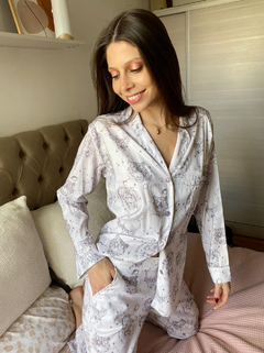 PIJAMA M/LARGA P/LARGO RASO CAMISA (406N) - tienda online