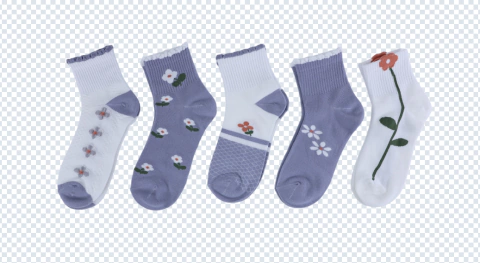 PACK X3 SOQUETE ALTO NENA POLIESTER ESTAMPADO FLORES (M6107.3)