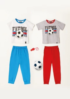 PIJAMA NENE M/CORTA Y BABUCHA BOYS TEAM (3014F20) - tienda online