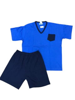 PIJAMA HOMBRE M/CORTA P/CORTO CUELLO EN V T:46-54 (600MS)