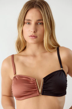 2 PIEZAS BANDEAU C/ALM COMBINADO HEBILLA EN V Y SEMILESS SANAA (727-26) en internet