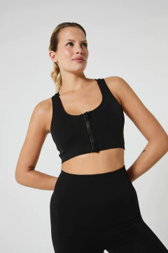 TOP DEPORTIVO C/RELLENO ESPALDA CRUZADA CON CIERRE (M704)