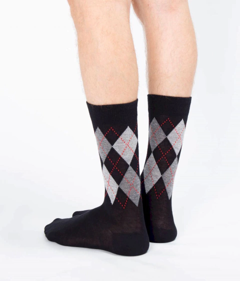 MEDIA CANA HOMBRE ALGODON ROMBOS (6307C)