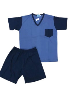 PIJAMA HOMBRE M/CORTA P/CORTO CUELLO EN V T:46-54 (600MS) en internet
