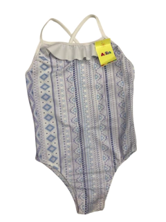 MALLA ENTERA NENA C/VOLADO EN ESCOTE T. 10 - 16 (123AE) - Victoria Garrido Lenceria