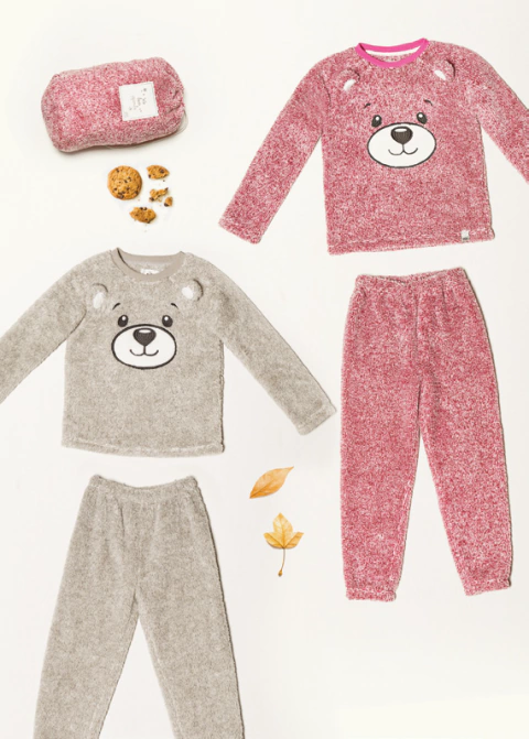 PIJAMA NENA M/LARGA P/LARGO CASUAL PELUCHE (12456)