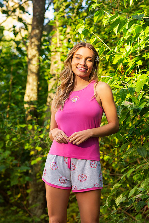 PIJAMA MUSCULOSA Y SHORT LET THE SUNSHINE IN (PR10202V24)