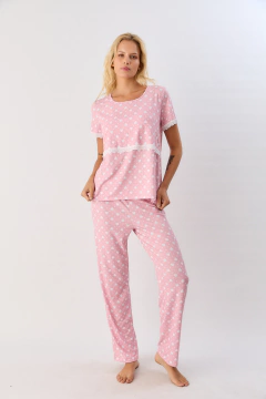 PIJAMA MATERNAL M/CORTA P/LARGO SWEET MOM (2684-25) - Victoria Garrido Lenceria