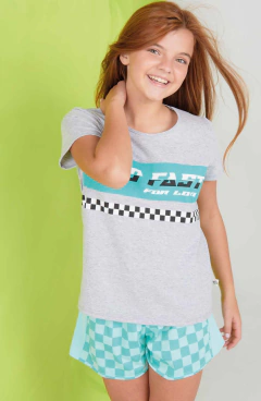 PIJAMA NENA MANGA CORTA Y SHORT RACING (454-23) - comprar online
