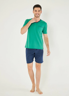 PIJAMA HOMBRE M/CORTA Y SHORT JERSEY SLEEP MOOD (2590E) - comprar online