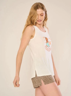 PIJAMA MUSCULOSA Y SHORT JERSEY ESTAMPADO COWGIRL (2503M) - comprar online