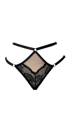 LESS REGULABLE ENCAJE Y TUL PIEL CON TIRAS LIBERTY (2435A)