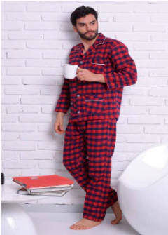 PIJAMA HOMBRE FRIZADO C/BOTONES (825E) - comprar online