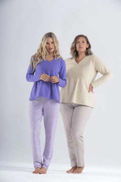 PIJAMA M/LARGA P/LARGO NADINE (Z424) - Victoria Garrido Lenceria