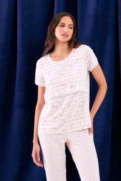PIJAMA MATERNAL M/CORTA P/LARGO VISCOSA ELASTIZADA (2684-24) en internet