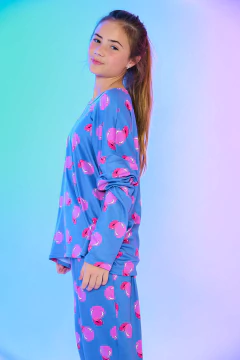 PIJAMA NENA M/LARGA P/LARGO PINK BUBBLE MODAL SOFT (475-24) - Victoria Garrido Lenceria