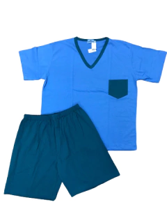 PIJAMA HOMBRE M/CORTA P/CORTO CUELLO EN V T:46-54 (600MS)