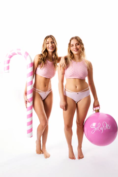 CULOTTELESS LYCRA CON TIRAS LATERALES Y GRIFA NAVIDAD (53386RO)