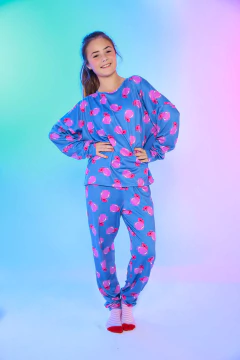 PIJAMA NENA M/LARGA P/LARGO PINK BUBBLE MODAL SOFT (475-24)