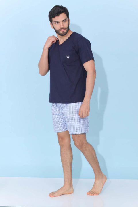 PIJAMA HOMBRE M/CORTA Y SHORT ESCOCES T. 56 - 60 (499ME)