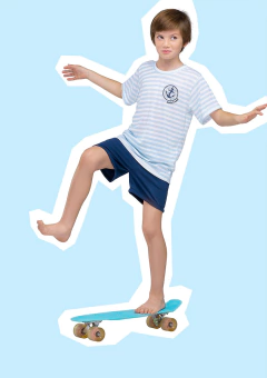 PIJAMA NENE M/CORTA Y SHORT NAVY SPIRTT (MB25042V24)